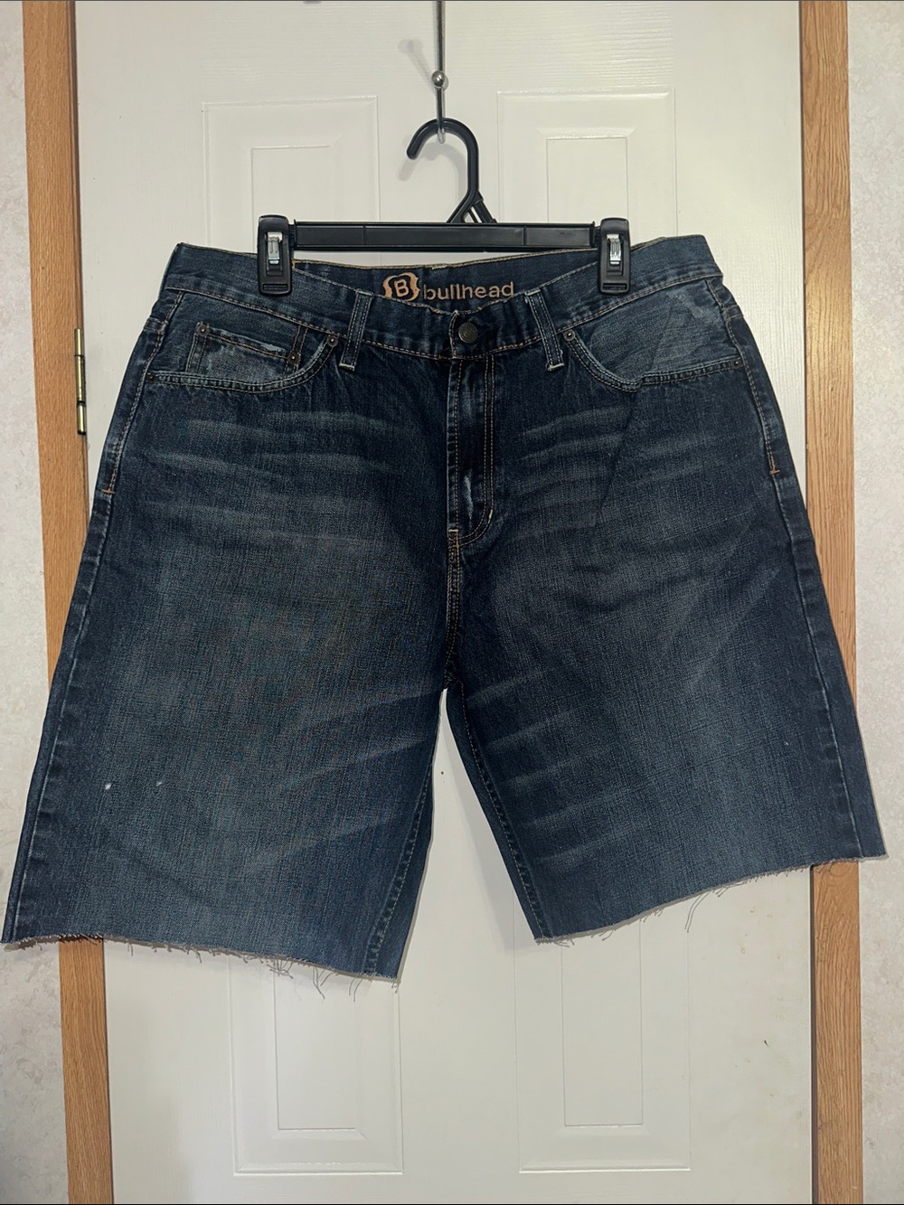 Bullhead Dark Blue Cut-Off Denim Shorts